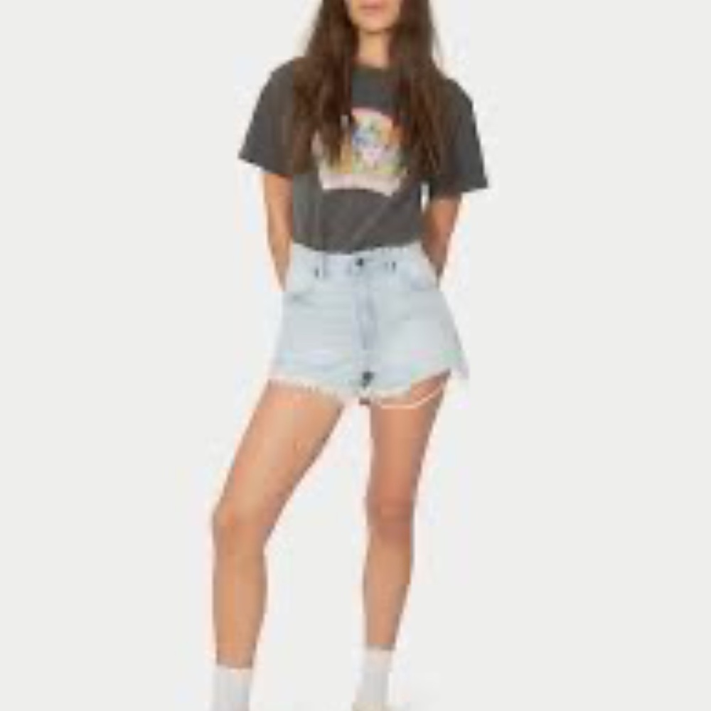 ROLLA'S Duster Shorts Layla Beach High Rise Slim Distressed Denim Shorts Sz 28‎